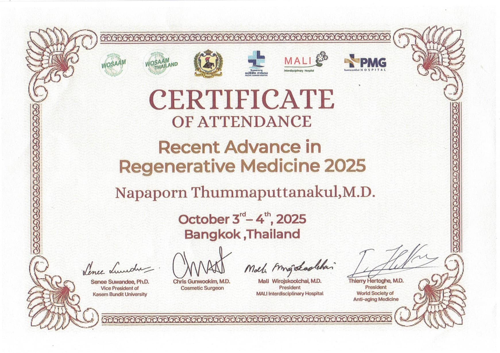 Recent Advance in Regenerative Medicine 2025, Bangkok Thailand